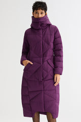 Orolay Long Maxi Down Coat with Hood women #color_Petunia
