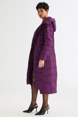 Orolay Long Maxi Down Coat with Hood women #color_Petunia