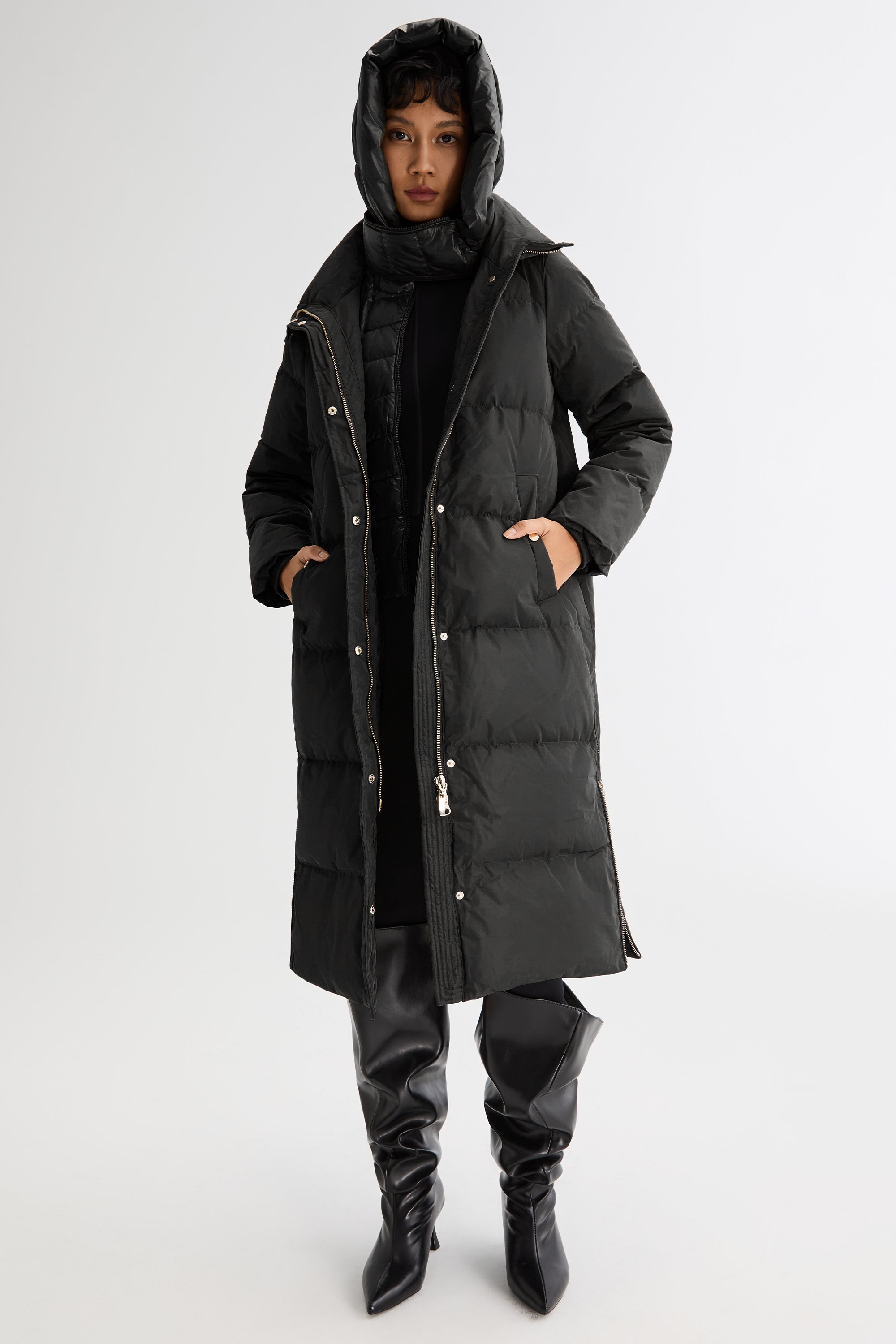 Long Maxi Puffer Thicken Jacket - Orolay, #color_Black
