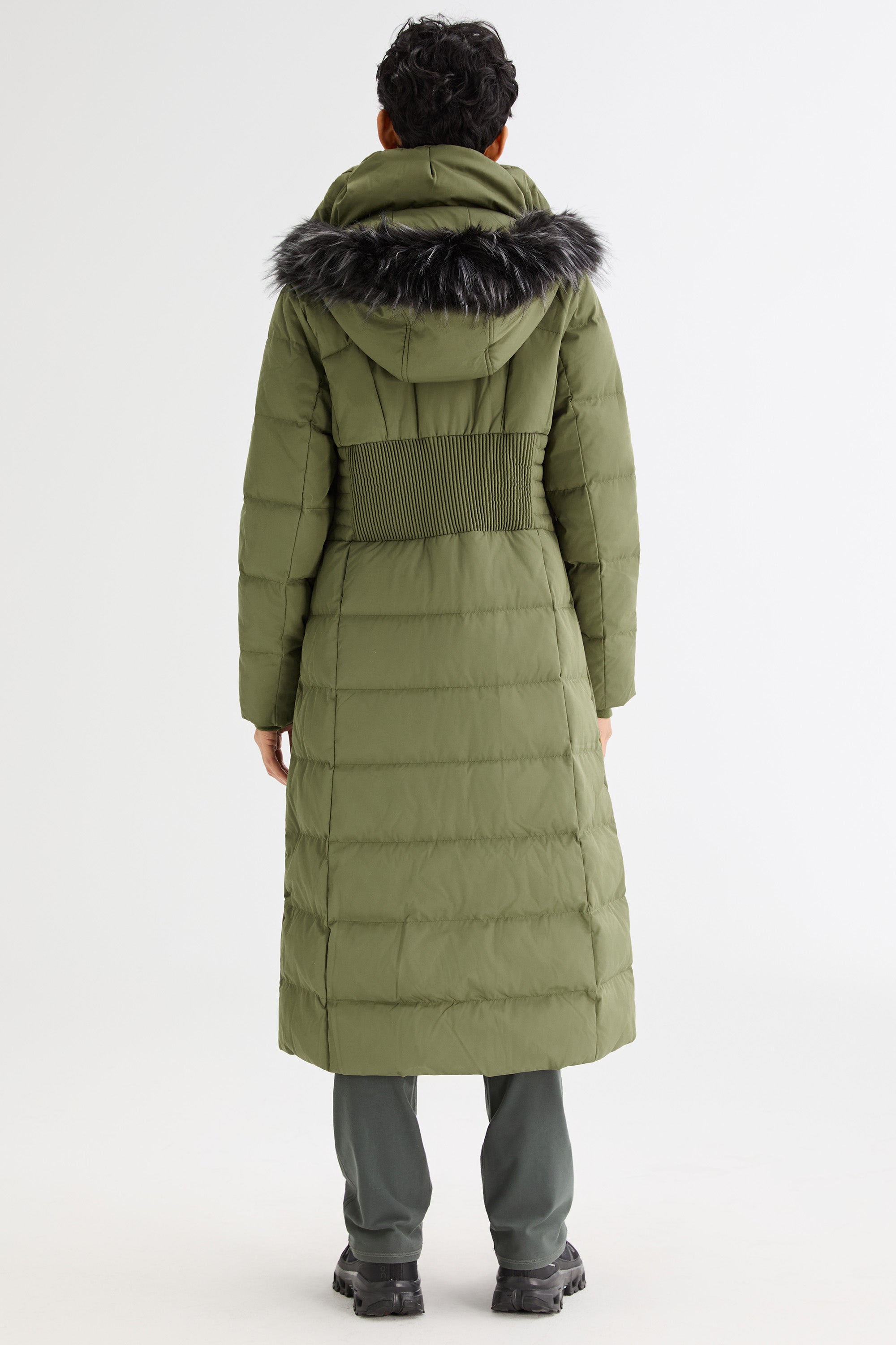 Long Puffer Coat with Hood Fur - Orolay, #color_Peat Moss