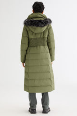 Long Puffer Coat with Hood Fur - Orolay, #color_Peat Moss