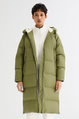 Orolay-Long Puffer Down Jacket with Hem Slit-#color_Peat Moss