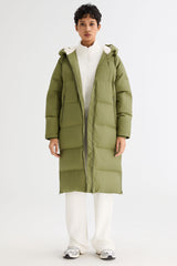 Orolay-Long Puffer Down Jacket with Hem Slit-#color_Peat Moss
