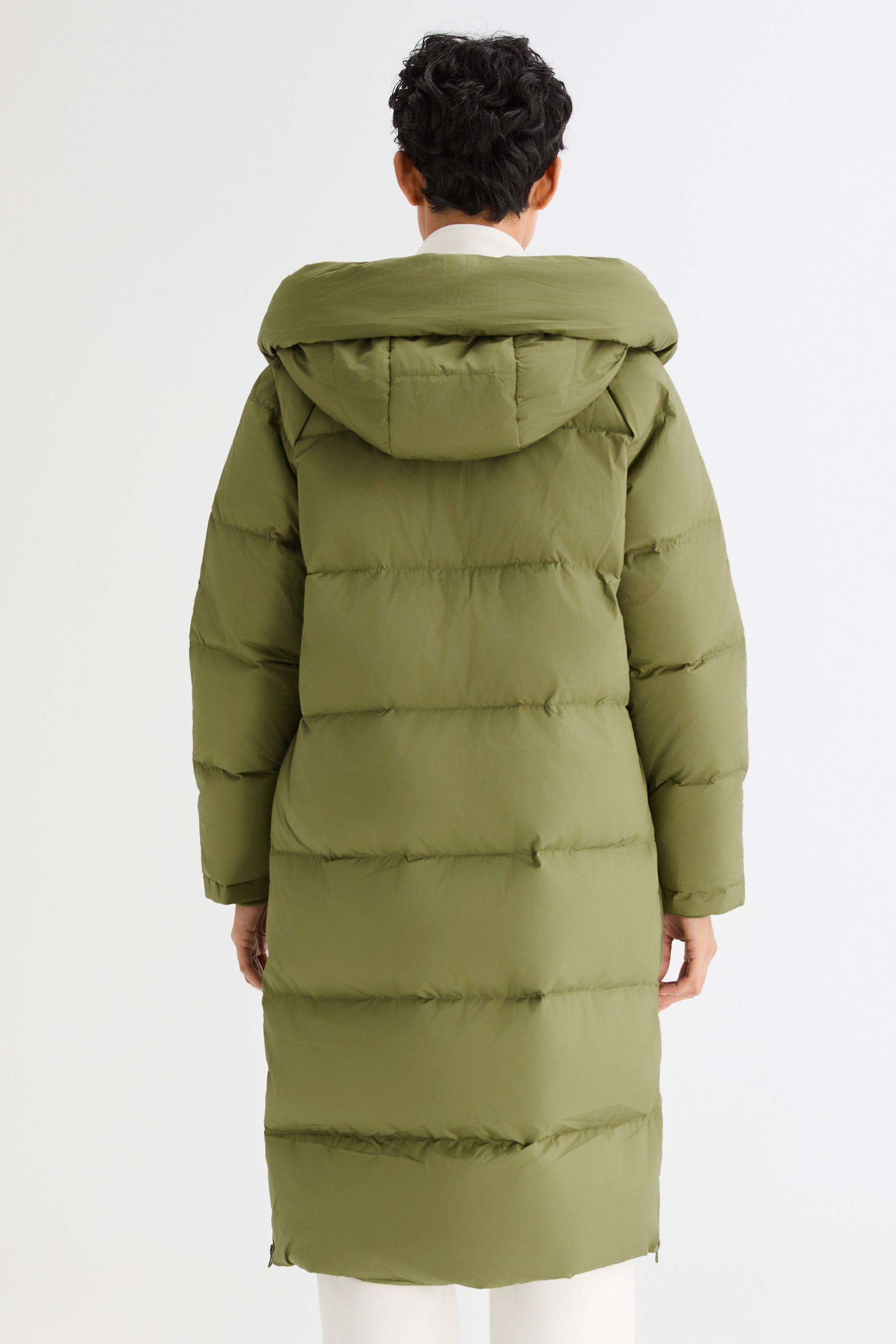 Orolay-Long Puffer Down Jacket with Hem Slit-#color_Peat Moss
