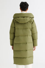 Orolay-Long Puffer Down Jacket with Hem Slit-#color_Peat Moss