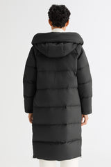 Orolay-Long Puffer Down Jacket with Hem Slit-#color_Black