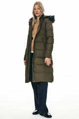 Long Puffer Faux Fur Hood Down Coat - Orolay, #color_Sea Turtle
