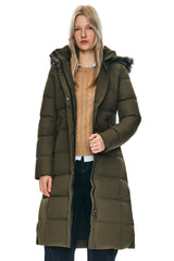 Long Puffer Faux Fur Hood Down Coat - Orolay, #color_Sea Turtle