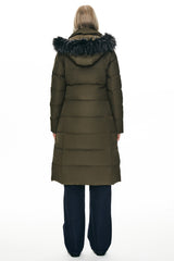 Long Puffer Faux Fur Hood Down Coat - Orolay, #color_Sea Turtle