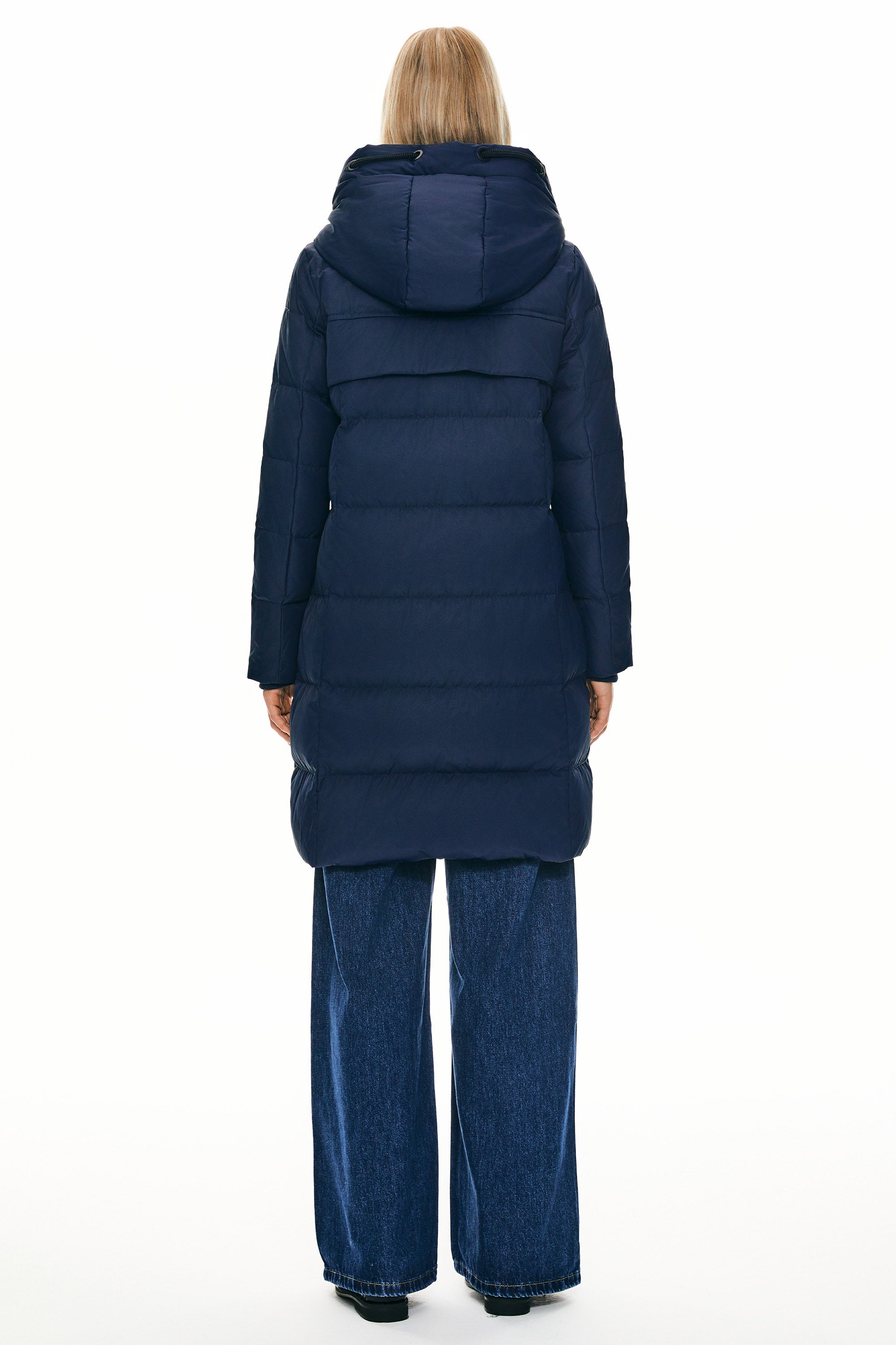 Orolay Long Thickened Hooded Down Jacket women #color_navy