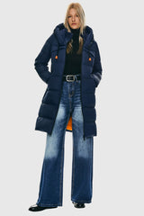 Orolay Long Thickened Hooded Down Jacket women #color_navy