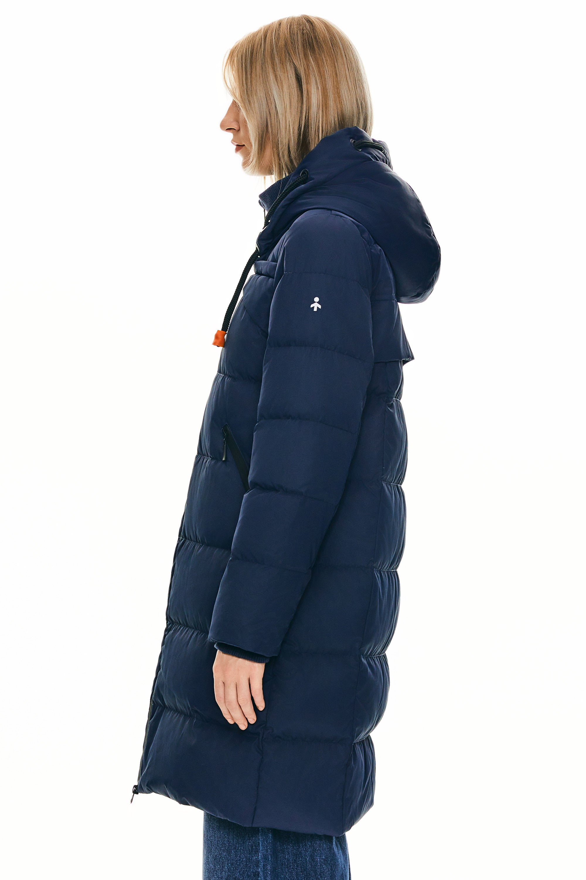Orolay Long Thickened Hooded Down Jacket women #color_navy