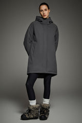 Mid-Length Windproof Parka Coat #color_gray