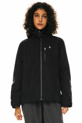 OROLAY Zip Up Rain Jacket Lightweight Hooded Windbreaker #color_black