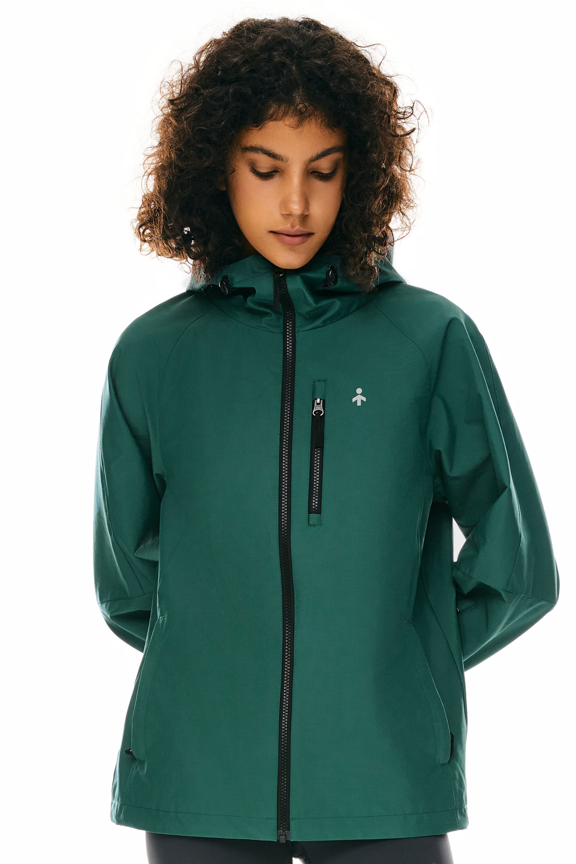 OROLAY Zip Up Rain Jacket Lightweight Hooded Windbreaker #color_green