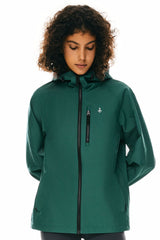 OROLAY Zip Up Rain Jacket Lightweight Hooded Windbreaker #color_green