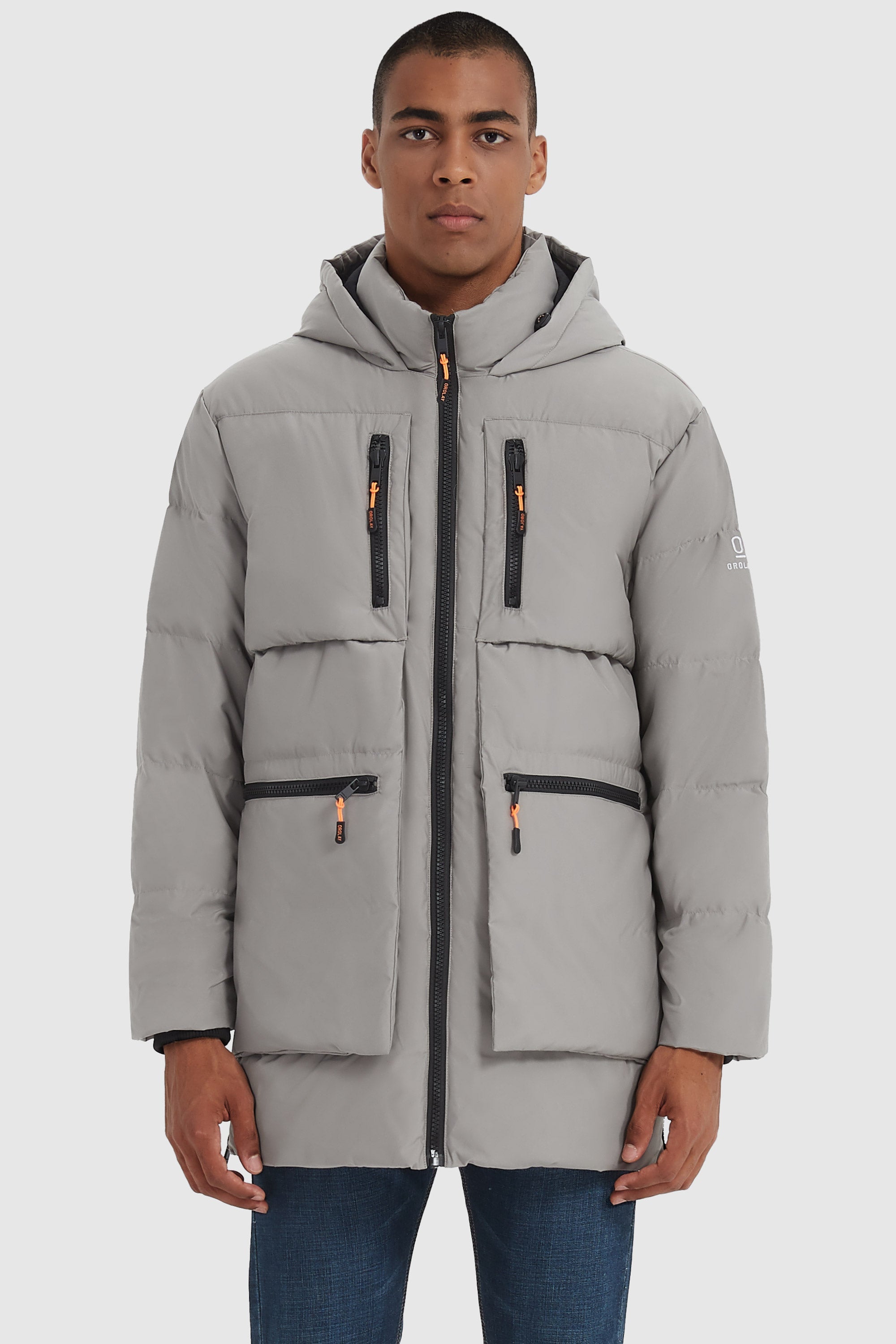 Orolay 092 Classics Hooded Thickened Down Jacket men #color_Gray