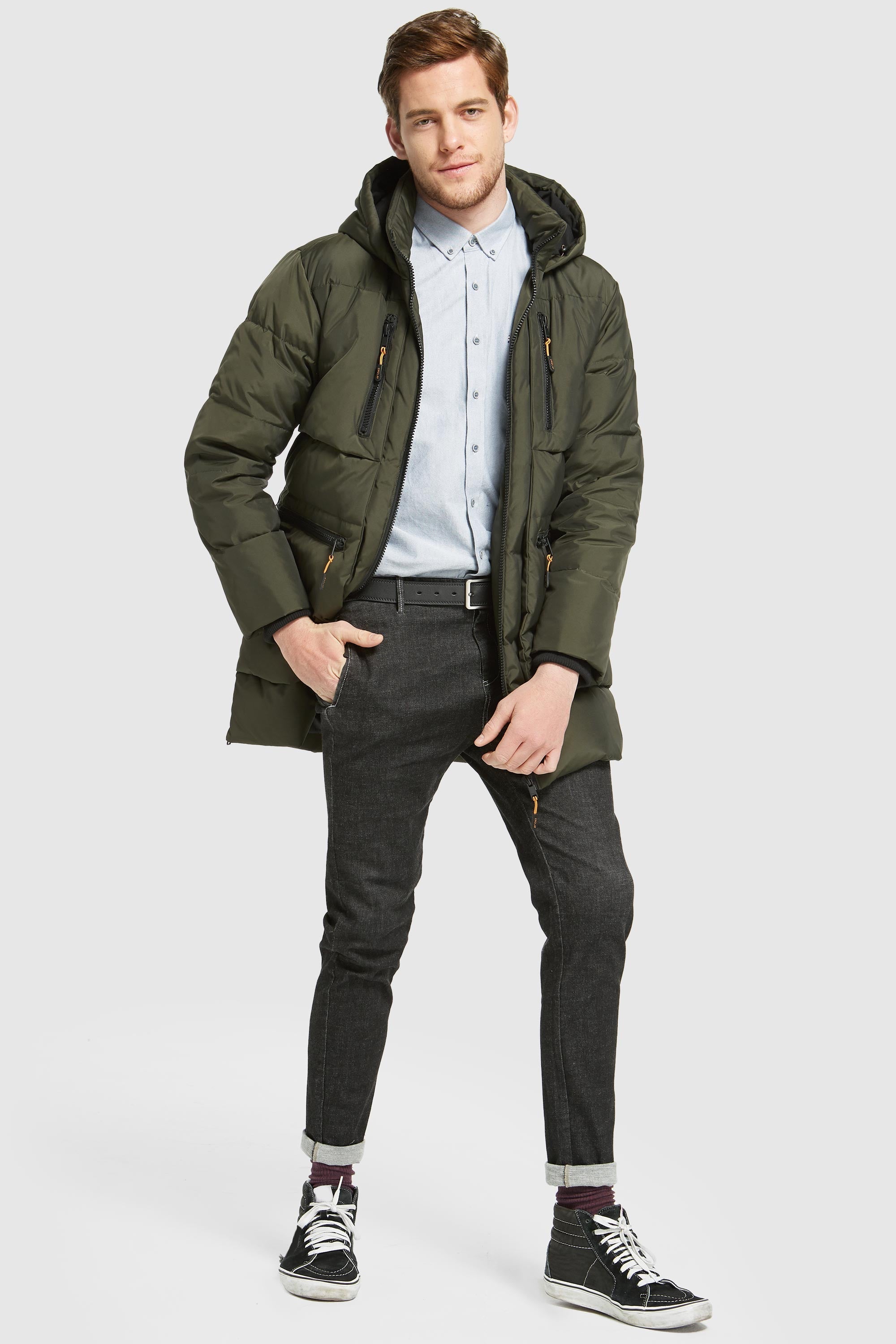 Orolay 092 Classics Hooded Thickened Down Jacket men #color_army green