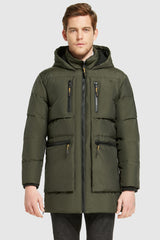 Orolay 092 Classics Hooded Thickened Down Jacket men #color_army green