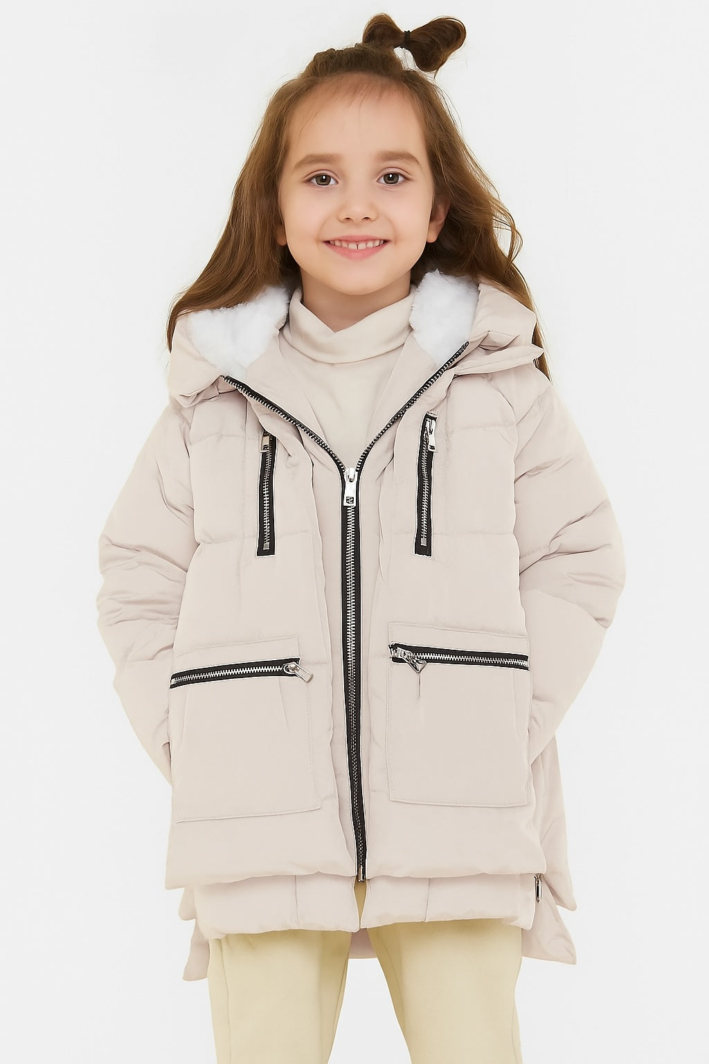 Orolay 092 Classics Kids Thickened Hooded Down Coat #color_beige