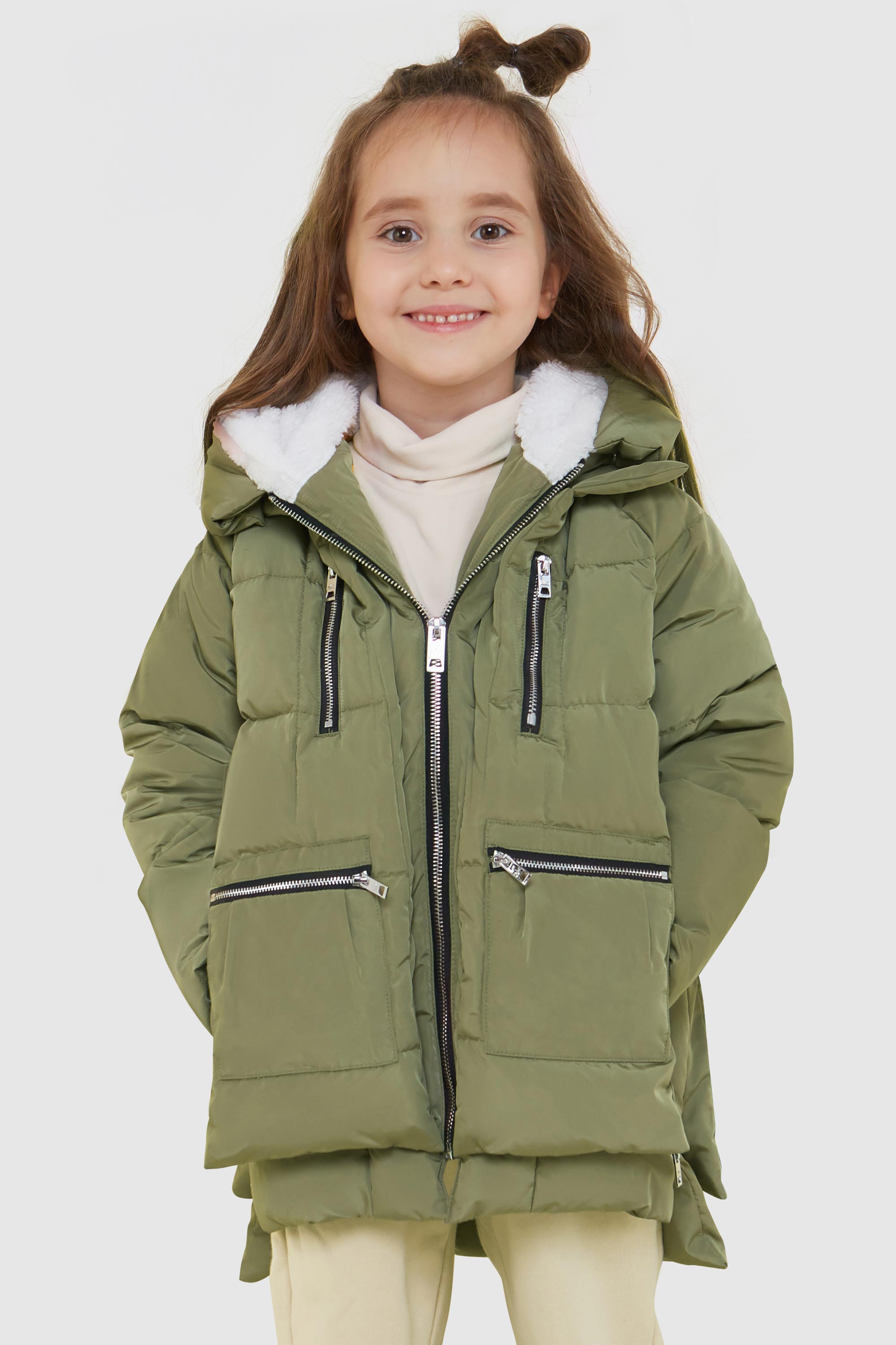 Orolay 092 Classics Kids Thickened Hooded Down Coat #color_green