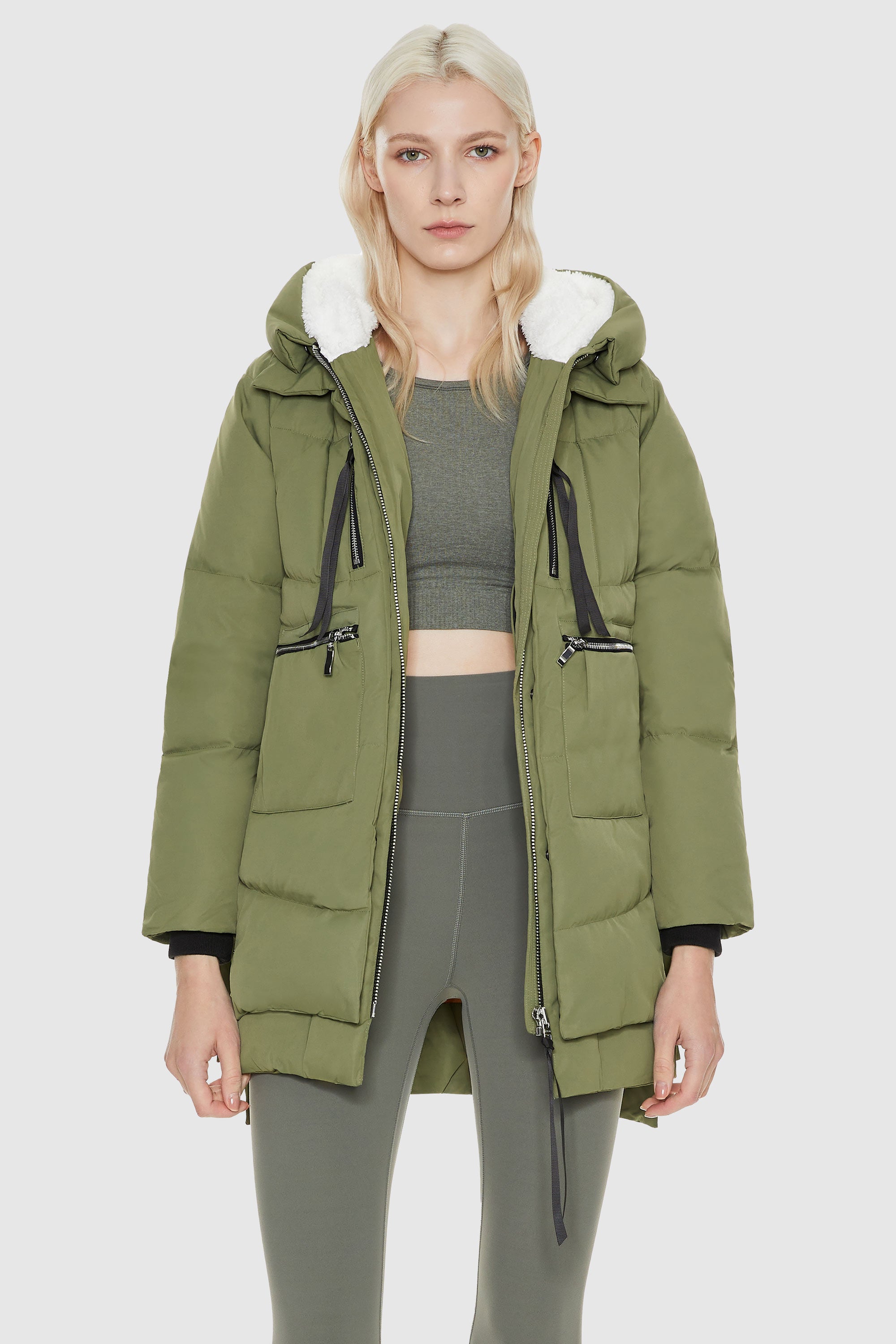 Orolay 092 Classics Women's Thickened Down Jacket #color_Green