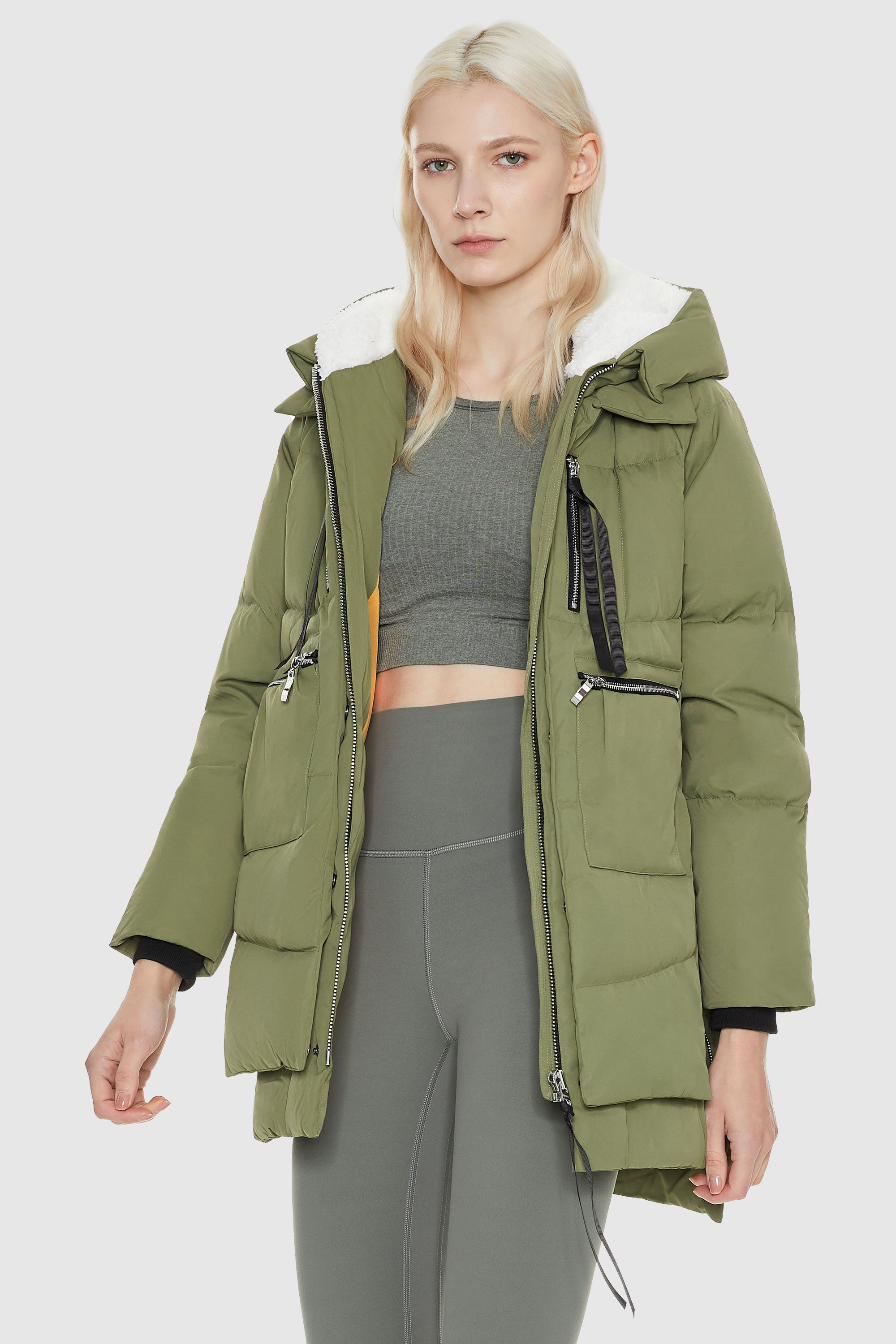 Orolay 092 Classics Women's Thickened Down Jacket #color_Green