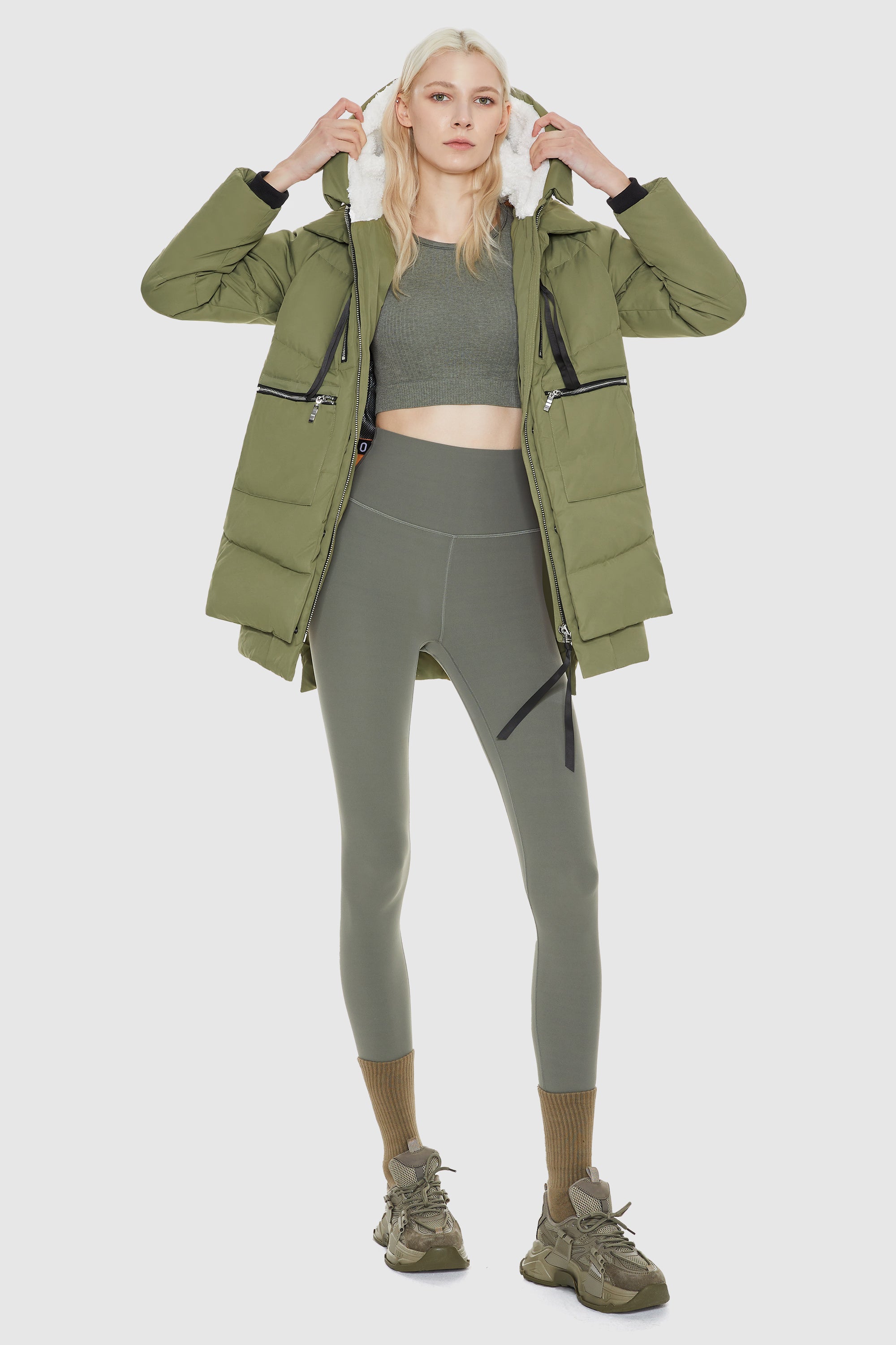 Orolay 092 Classics Women's Thickened Down Jacket #color_Green