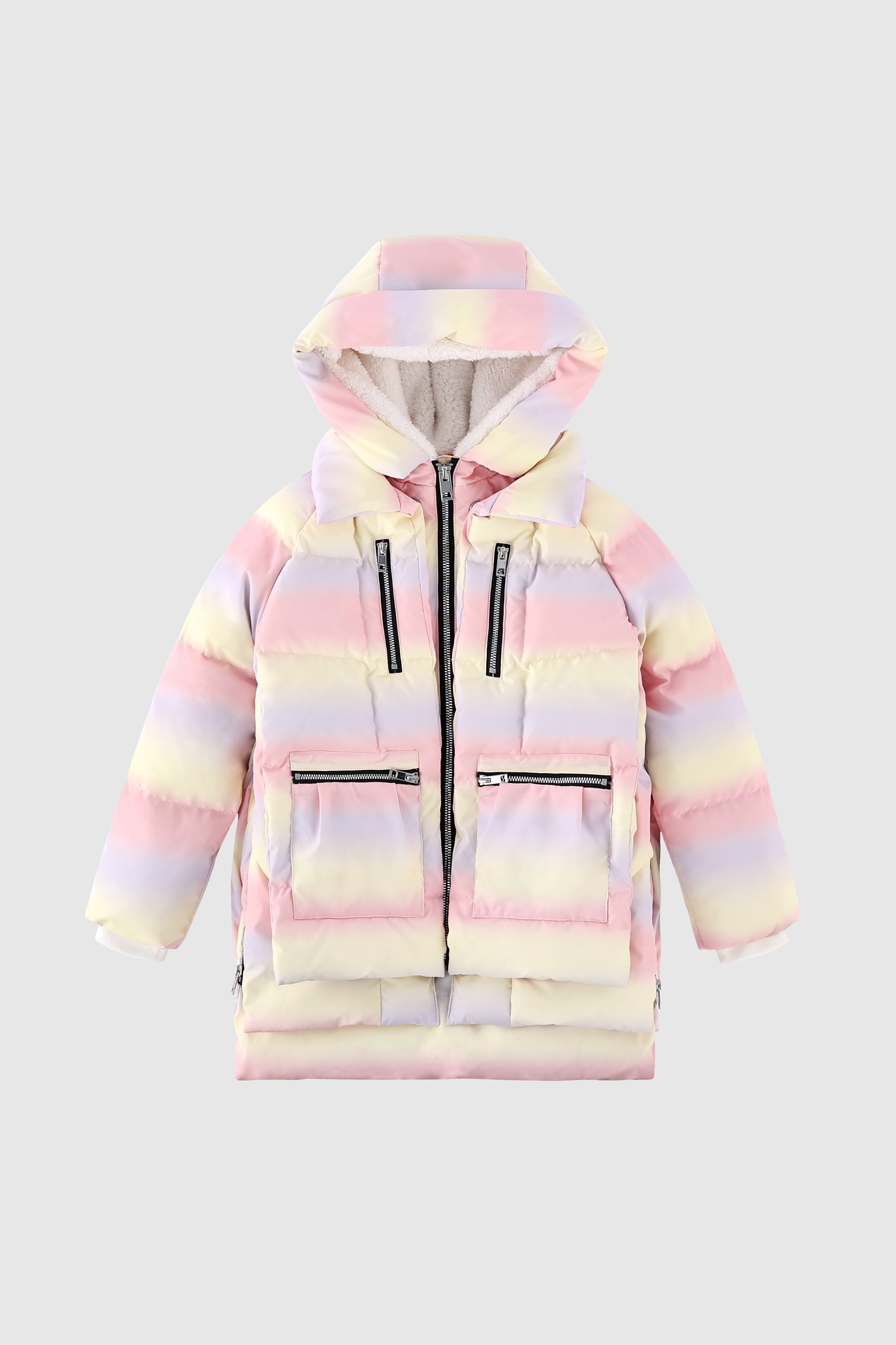 Orolay-092 Colorlay Kids Reflective Down Jacket #color_Pink