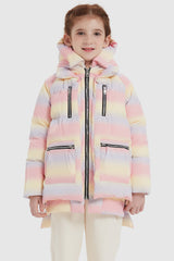 Orolay-092 Colorlay Kids Reflective Down Jacket #color_Pink