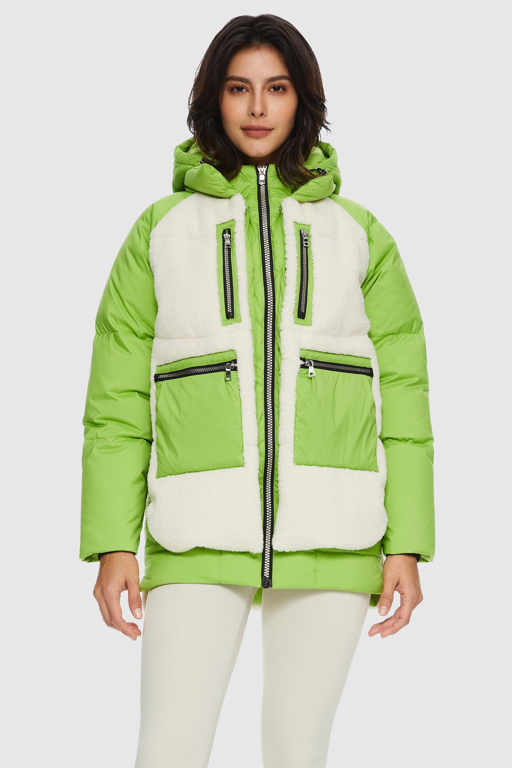 Orolay 092 O-Lab Fleece Down Puffer women #color_Green
