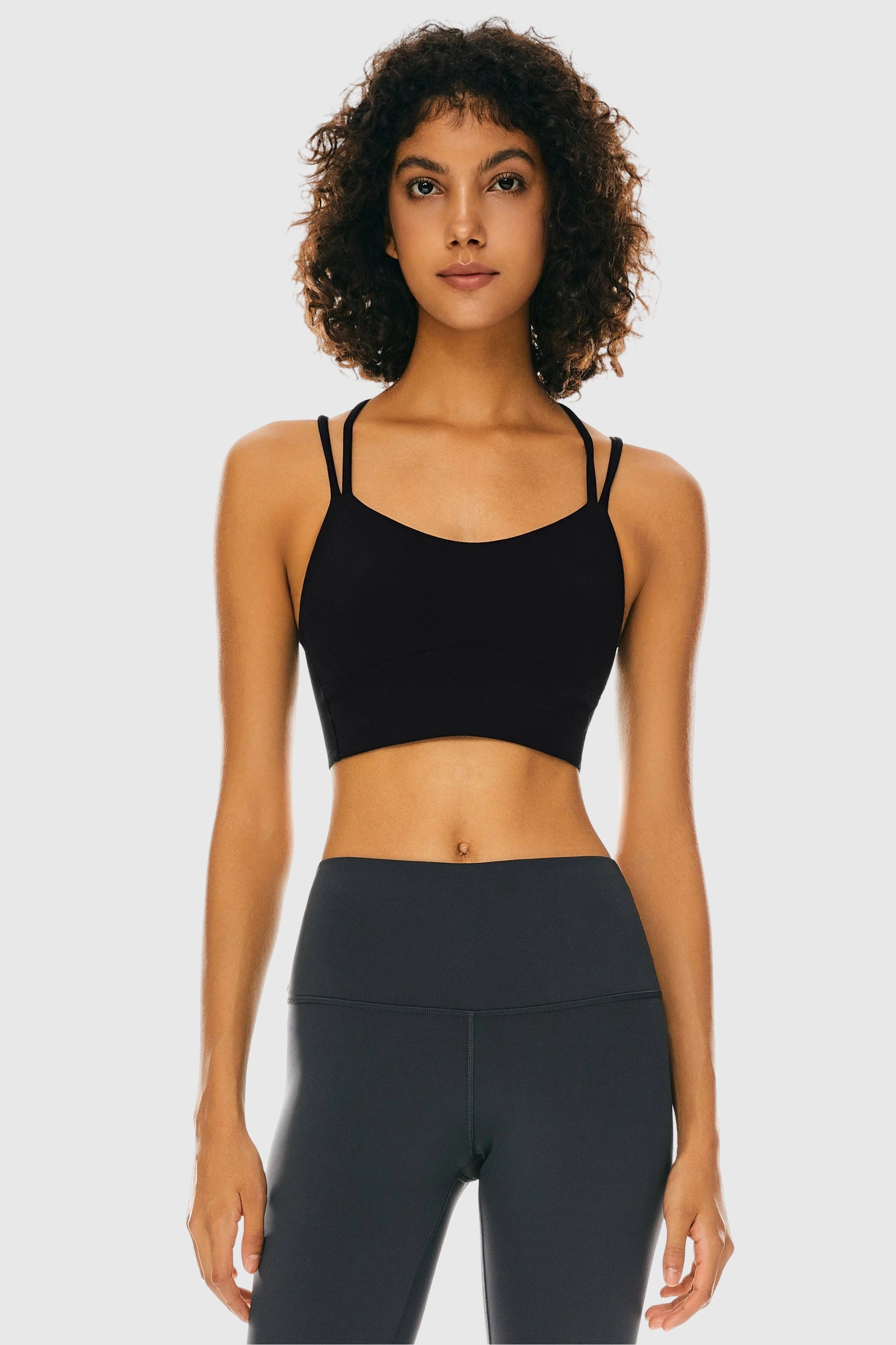 Criss Cross Padded Sports Bra from Orolay - #color_Black