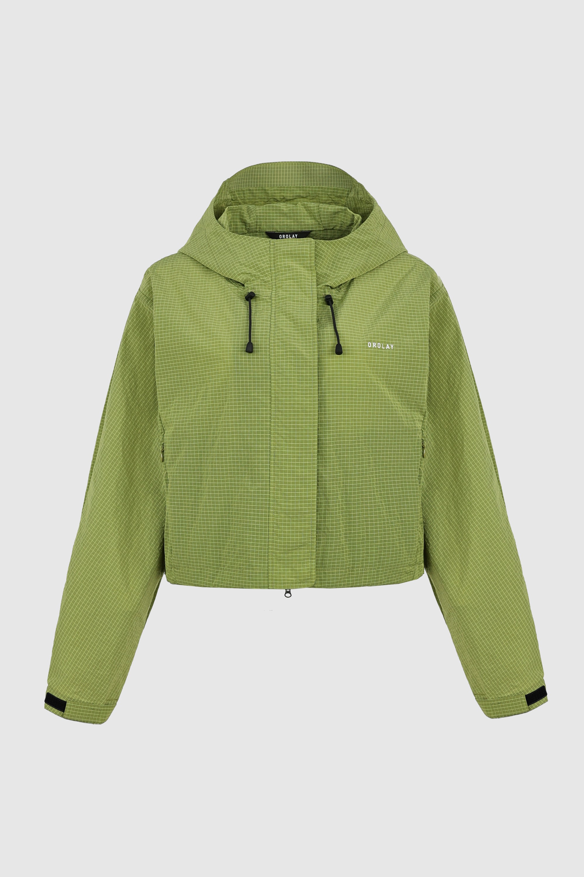Orolay-Cropped Lightweight Jacket-#color_Green Oasis