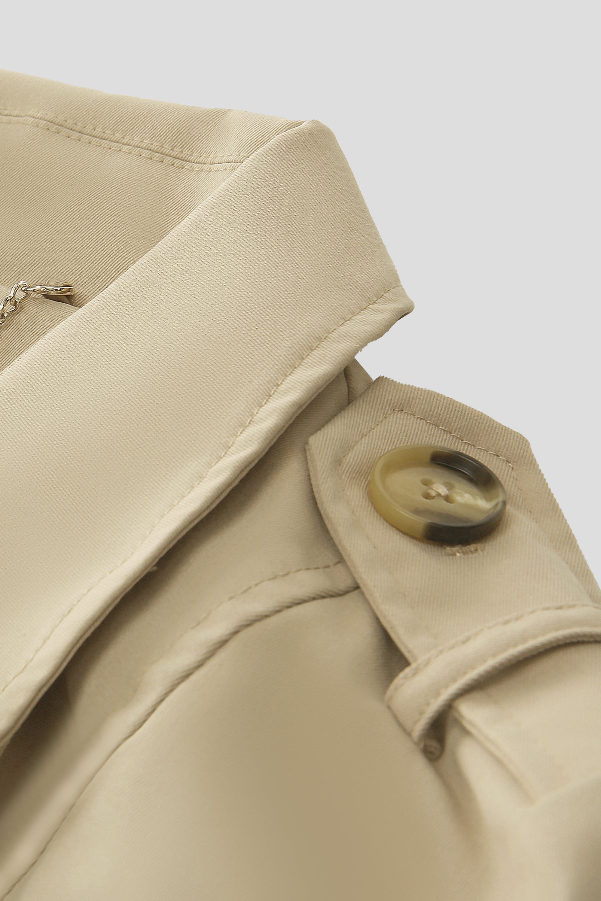 Orolay-Double-Breasted Trench-#color_Frosted Almond