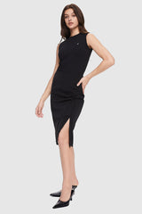 Orolay-High Waist Casual Pencil Skirt-#color_Black