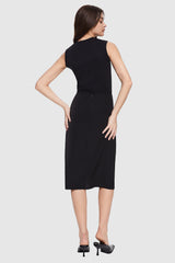 Orolay-High Waist Casual Pencil Skirt-#color_Black