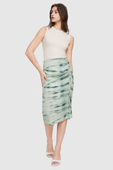Orolay-High Waist Casual Pencil Skirt-#color_Green Wave