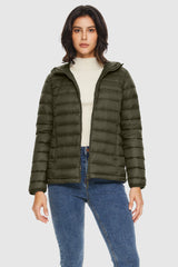 Orolay-Lightweight Packable Down Jacket with Stand Collar-#color_armygreen