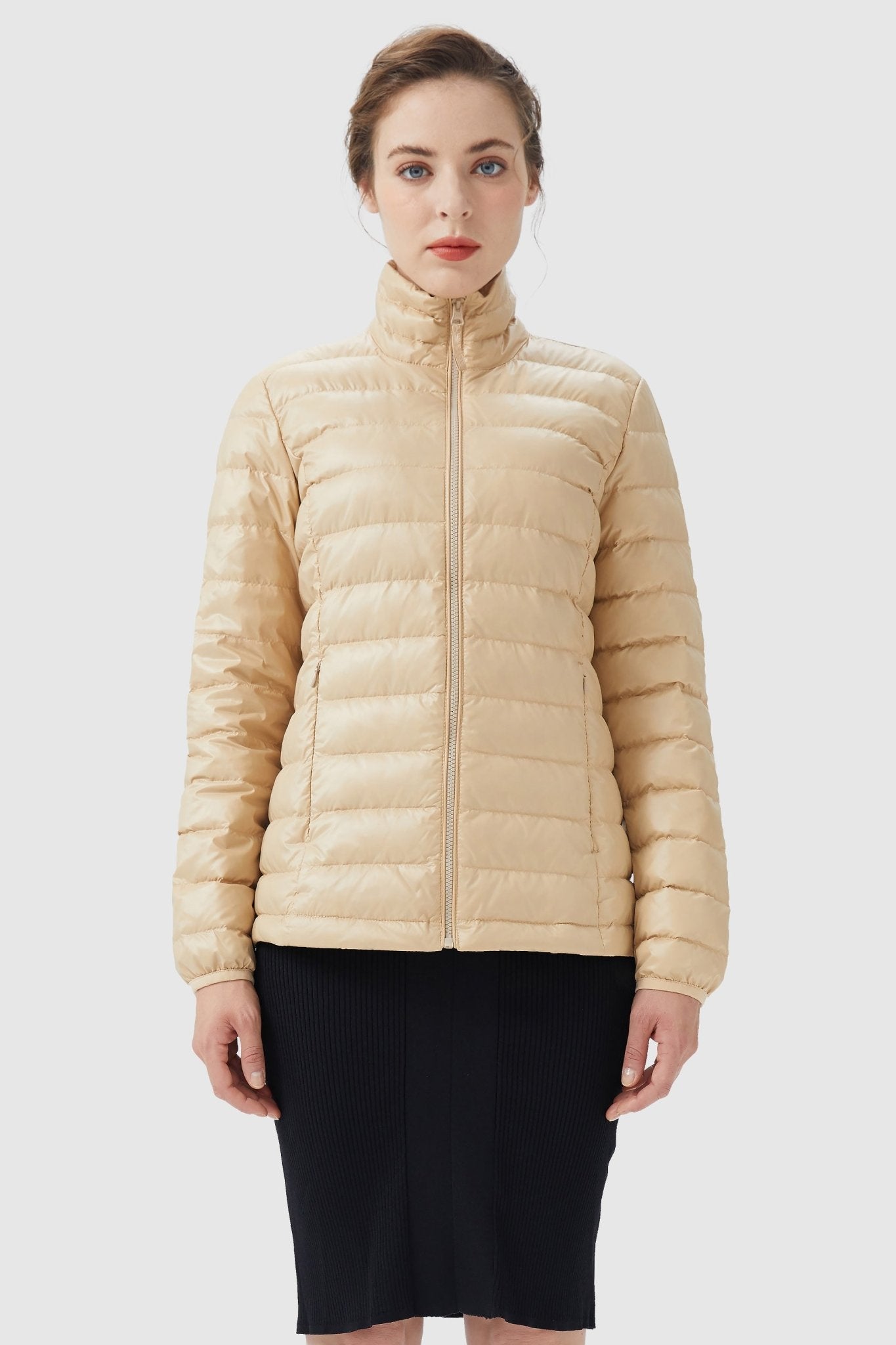 Lightweight Quilted Packable Down Jacket - Orolay, #color_khaki
