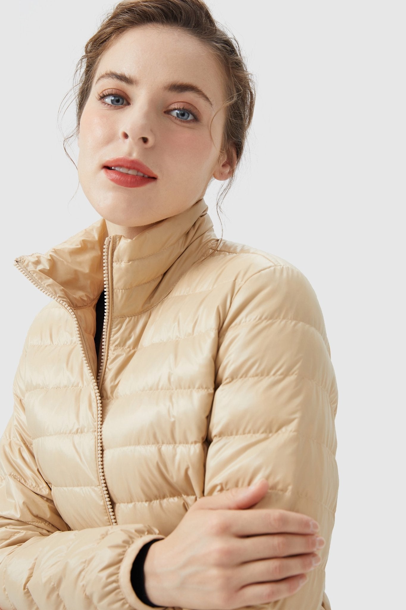 Lightweight Quilted Packable Down Jacket - Orolay, #color_khaki