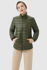 Lightweight Quilted Packable Down Jacket - Orolay, #color_armygreen