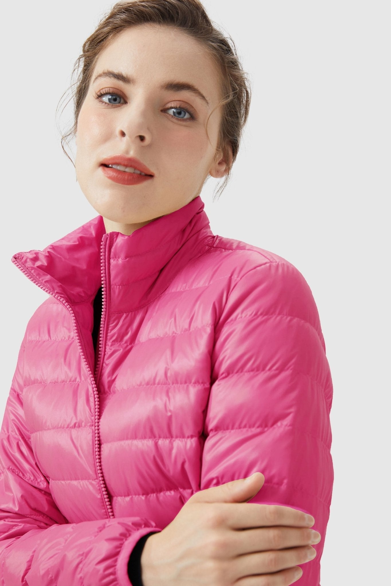 Lightweight Quilted Packable Down Jacket - Orolay, #color_Pink