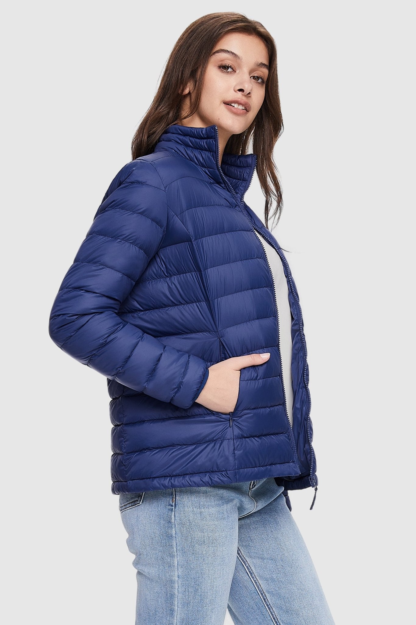 Lightweight Quilted Packable Down Jacket - Orolay, #color_navy