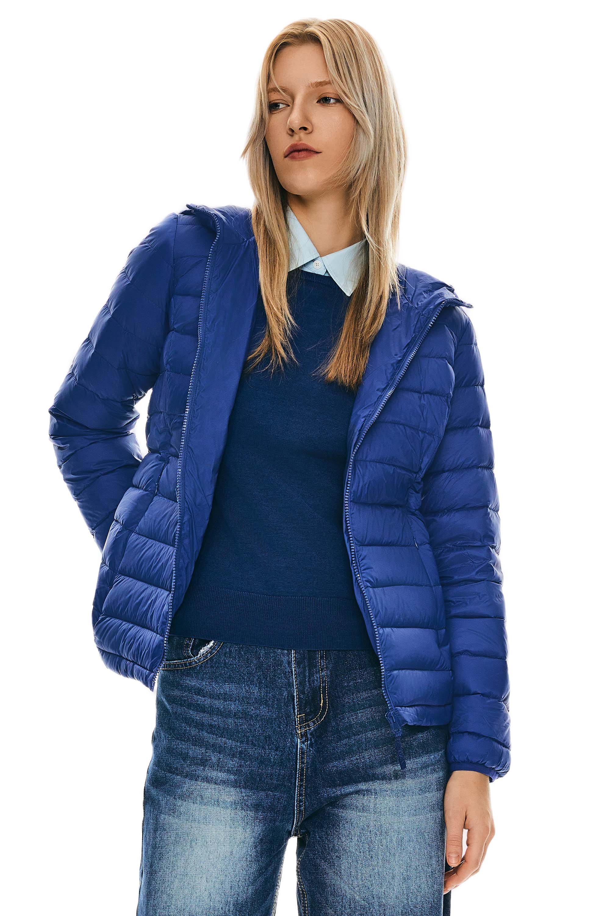 Orolay-Lightweight Packable Down Jacket with Stand Collar-#color_navy