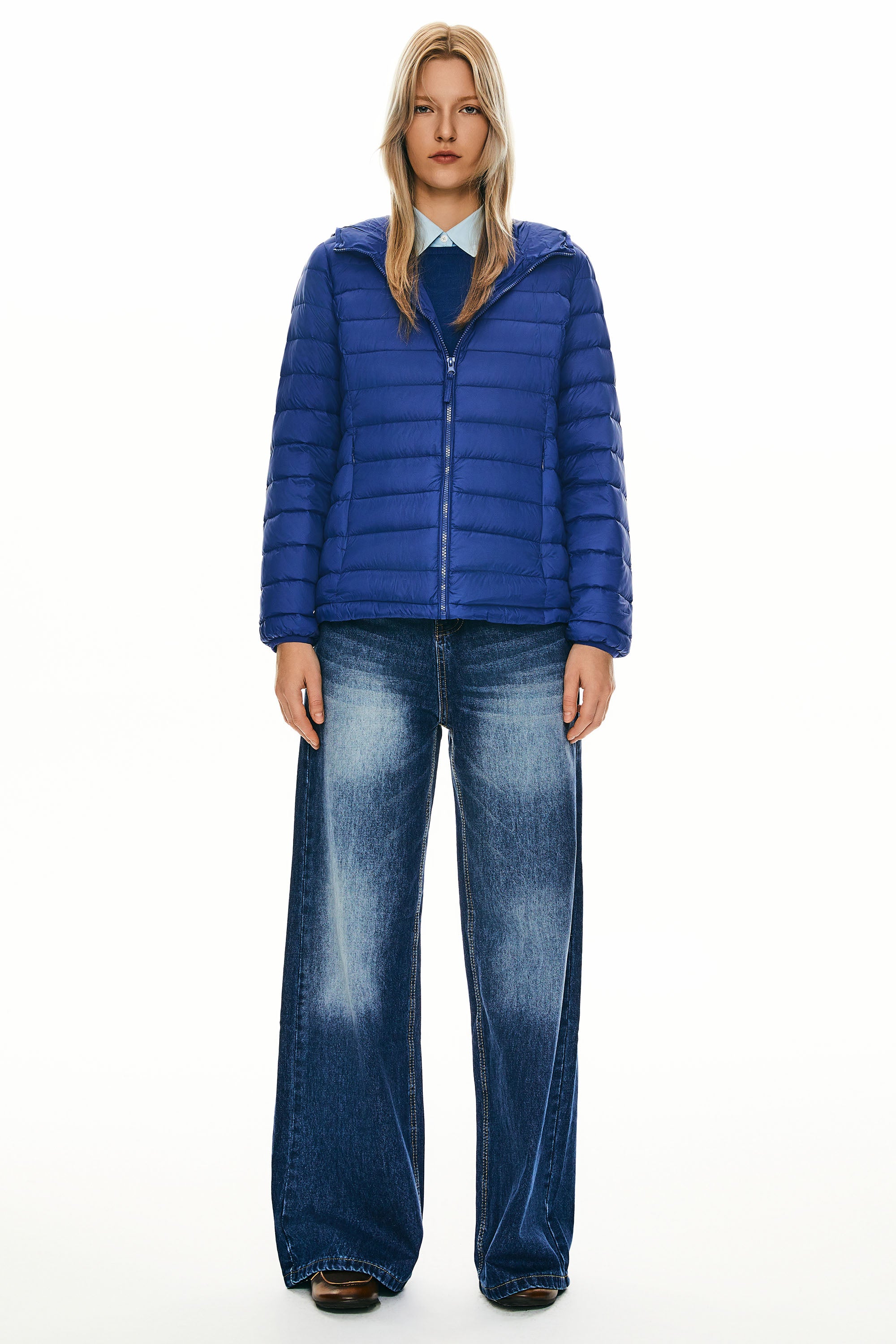 Orolay-Lightweight Packable Down Jacket with Stand Collar-#color_navy