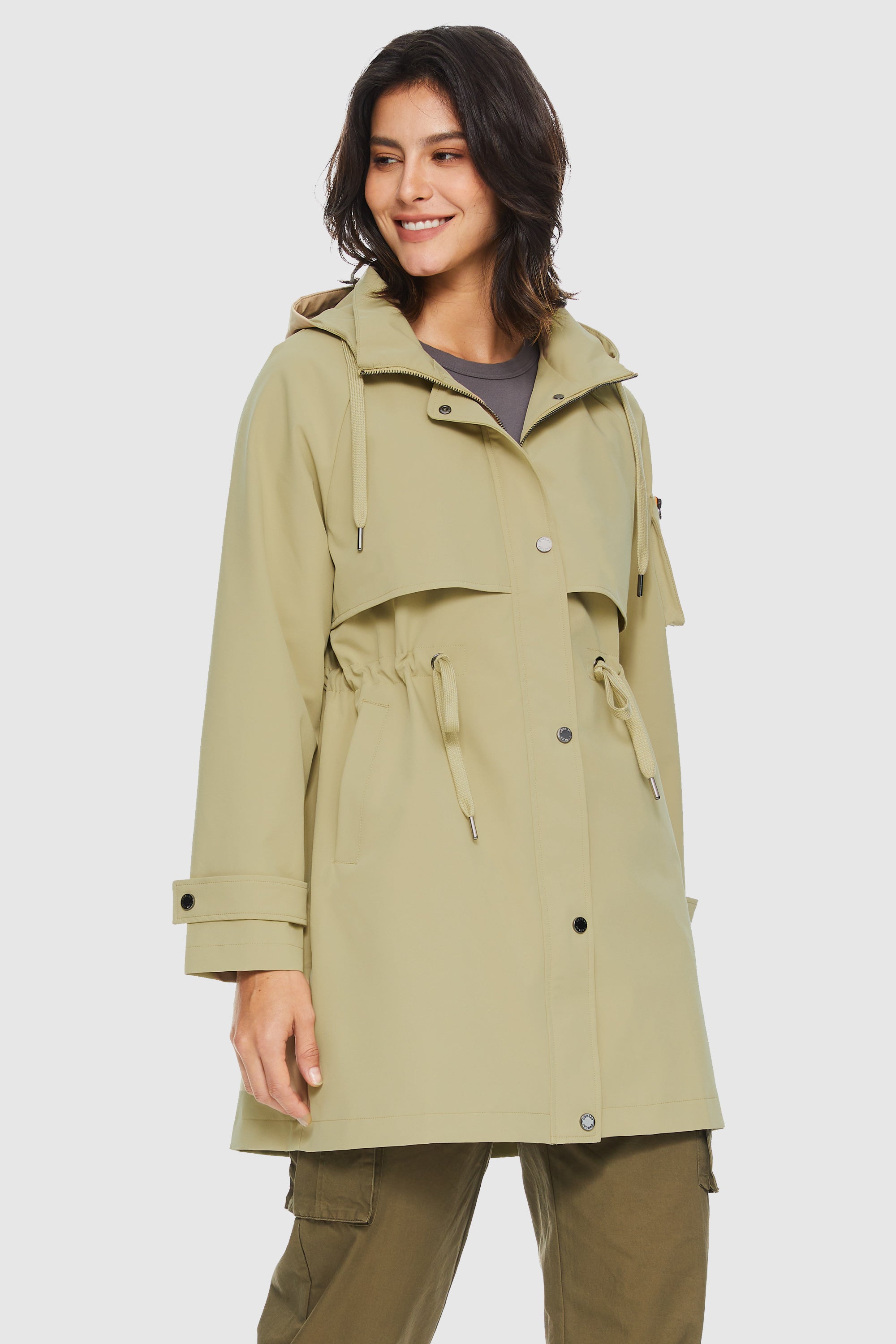 Orolay-Long Hooded Windbreaker-#color_Yellow–Olive