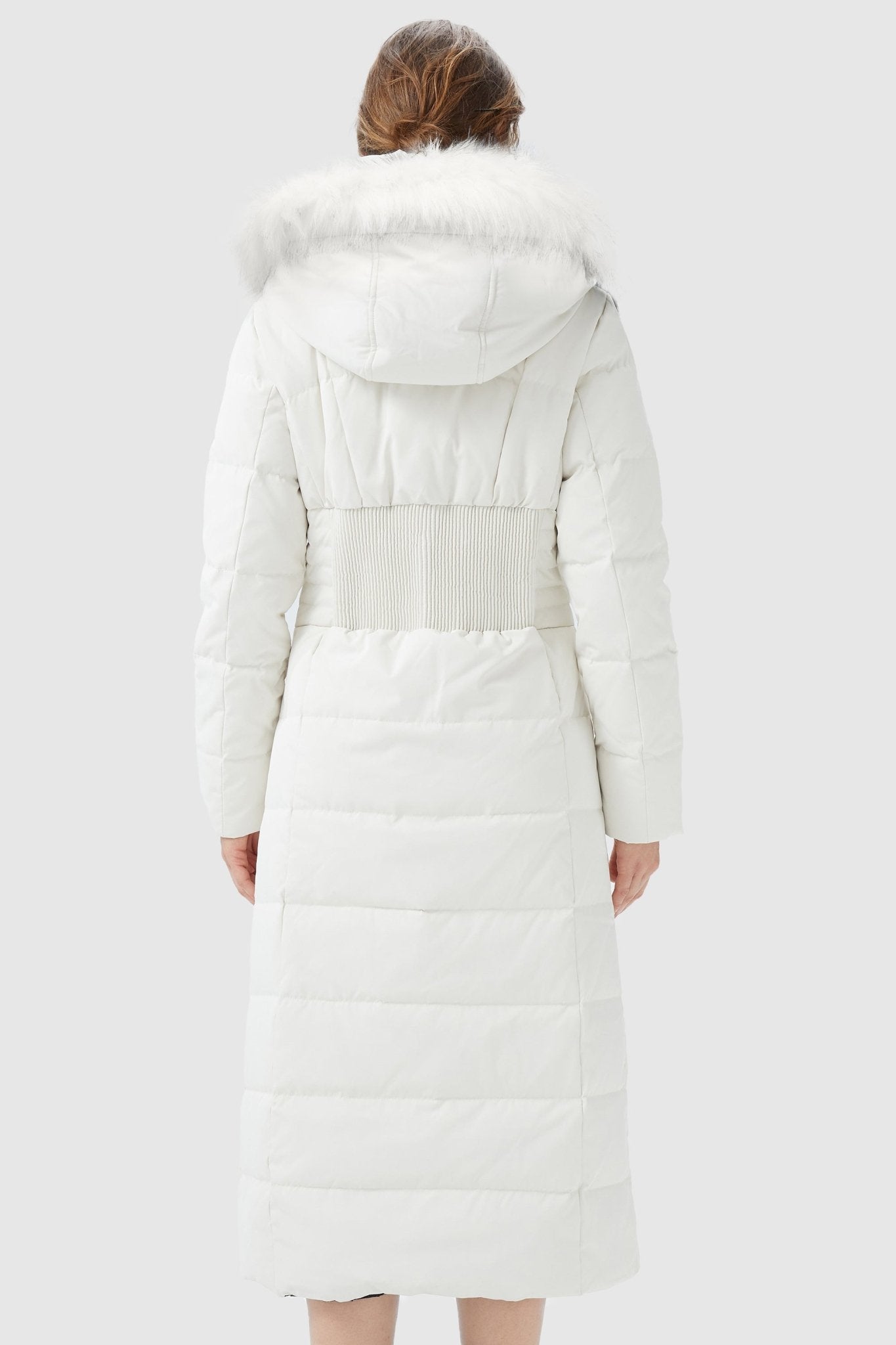 Orolay-Long Puffer Coat with Hood Fur-Long Puffer Coat with Hood Fur - Orolay, #color_off-White