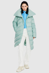 Orolay-Oversized Collar Puffer Jacket-Oversized Collar Puffer Jacket - Orolay, #color_Blue Glass