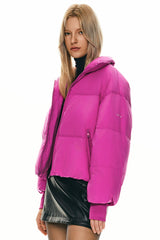 Orolay-Puff-O Classics Short Oversized Down Coat-#color_rose