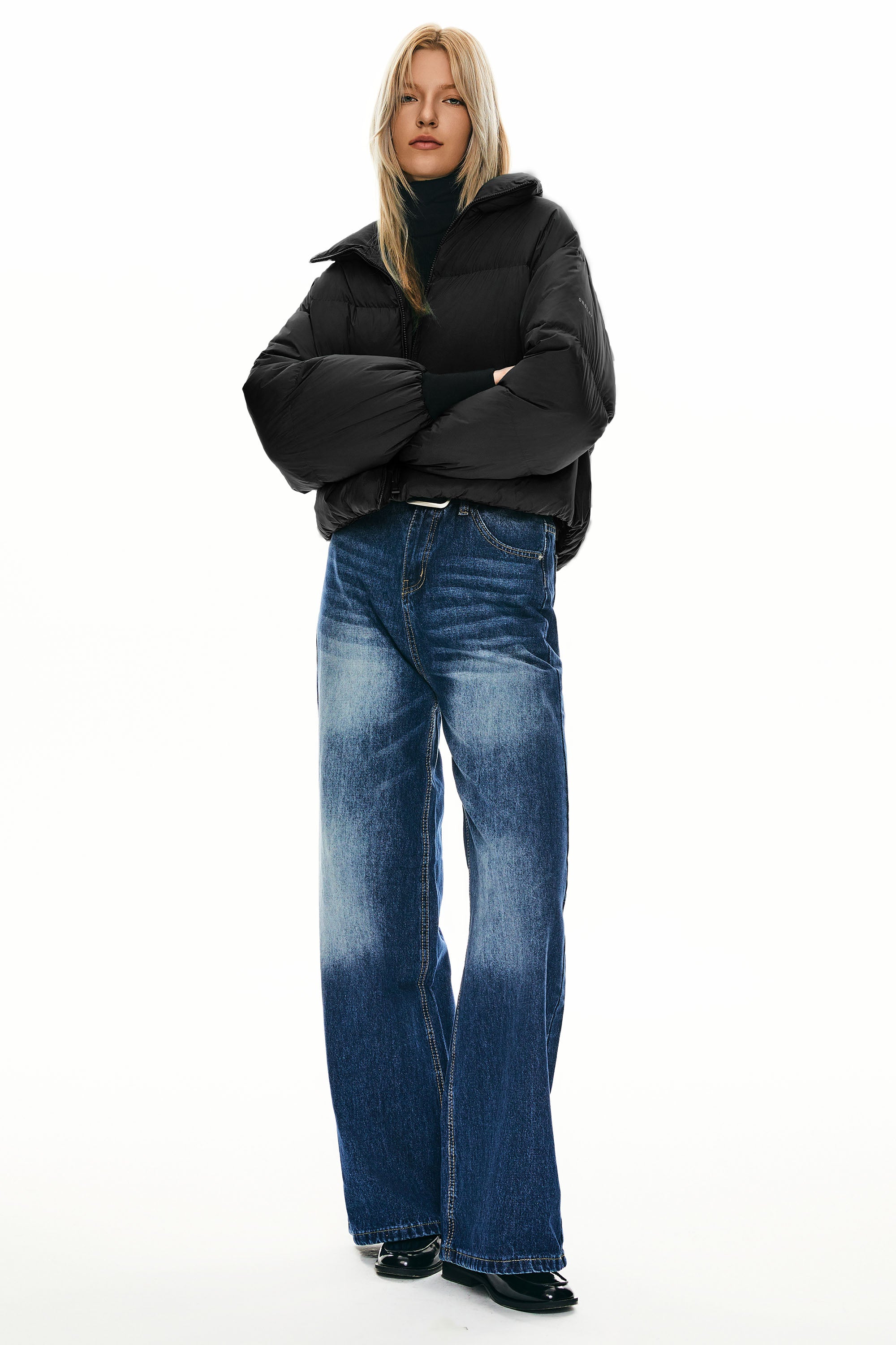 Orolay-Puff-O Classics Short Oversized Down Coat-#color_Black